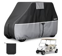 VEVOR Funda para Carrito de Golf de Tela Oxford 420D, Cubierta Impermeable para 2+2/4 Pasajeros con 3 Puertas Laterales con Bandas Reflectantes, Cremallera, Compatible con Honda Yamaha Club Car EZGO