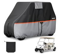 VEVOR Funda para Carrito de Golf para 2+2/4 Pasajeros, Cubierta Impermeable de Tela Oxford 420D con 3 Puertas Laterales con Cremallera, Bandas Reflectantes, Compatible con Club Car Yamaha EZGO Honda