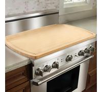 VEVOR Funda para Estufa de Fideos, para Quemador de Gas y Cocina Eléctrica, Tabla de Cortar de Madera de Bambú con Ranuras para Jugos, para Encimera y Fregadero de Cocina RV, Natural, 76 x 56 cm