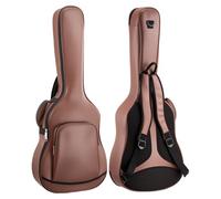 VEVOR Funda para Guitarra Acústica de 41 pulgadas 104,1 cm Marrón con Asa, Con Acolchado de Espuma, Compartimento Externo para Accesorios y Correas para Hombro, Funda de Cuero Sintético de 119,5 cm