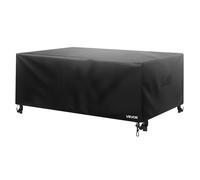 VEVOR Funda para Muebles de Patio, 420D, Resistente, Impermeable, para Mesa de Comedor y Sillas de Exterior, Rectangular, Grande, con Ventilación para Todo Tipo de Vlima, 330 x 214 x 71 cm, Negro