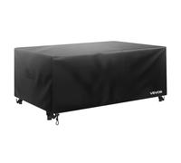 VEVOR Funda para Muebles de Patio, 420D, Resistente, Impermeable, para Mesa de Comedor y Sillas de Exterior, Rectangular, Grande, con Ventilación para Todo Tipo de Clima, 188 x 120 x 71 cm, Negro