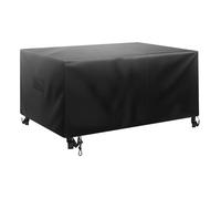 VEVOR Funda para Muebles de Patio, 420D, Resistente, Impermeable, para Mesa de Comedor y Sillas de Exterior, Grande, Cuadrada, con Ventilación para Todo Tipo de Clima, 188 x 188 x 71 cm, Negro