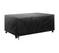 VEVOR Funda para Muebles de Patio, 420D, Resistente, Impermeable, para Mesa de Comedor y Sillas de Exterior, Rectangular, Grande, con Ventilación para Todo Tipo de Clima, 224 x 158 x 71 cm, Negro