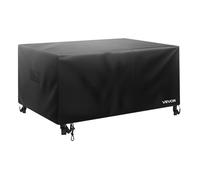 VEVOR Funda para Muebles de Patio, Tela Oxford 420D, Impermeable, para Mesa de Comedor y Sillas de Exterior, Cuadrada, Grande, con Ventilación para Todo Tipo de Clima, 320 x 320 x 81 cm, Negro