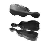VEVOR Estuche para Violonchelo 4/4 de Tamaño Completo, Estuche para Violonchelo Antiarañazo y Portátil de Fibra de Carbono Compuesta con Forro de Felpa, Correas Dobles para el Hombro, Negro