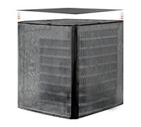 VEVOR Funda Protectora para Aire Acondicionado de Exterior, 812 x 812 x 914 mm, de Dos Capas, con Techo Extraíble, de Poliéster Resistente al Agua, Malla de Plástico y Tafetán 190T, Color Negro