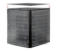VEVOR Funda Protectora para Aire Acondicionado de Exterior, 812 x 812 x 914 mm, de Dos Capas, con Techo Extraíble, de Poliéster Resistente al Agua, Malla de Plástico y Tafetán 190T, Color Negro