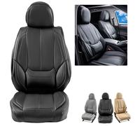VEVOR Fundas de Asiento Universales Delanteros, 6 Piezas de Funda de Asiento de Piel Sintética, Diseño Completamente Cerrado, Reposacabezas Desmontable y Compatible con Airbag, para los Coches, Negro