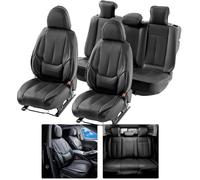 VEVOR Fundas de Asiento Universales para Asiento Delantero y Trasero, 13 Piezas de Funda de Asiento de Piel Sintética, Diseño Completamente Cerrado, Reposacabezas Desmontable y Compatible, Negro