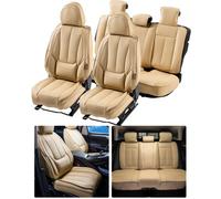 VEVOR Fundas de Asiento Universales para Asientos de Automóvil, Juego Completo de Asientos Delanteros y Traseros, 13 Piezas de Funda de Asiento de Piel Sintética, para la Mayoría de los Autos, Beige