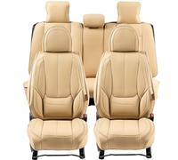VEVOR Fundas de Asiento Universales para Asientos de Automóvil, Juego Completo de Asientos Delanteros y Traseros, 13 Piezas de Funda de Asiento de Piel Sintética, para la Mayoría de los Autos, Beige