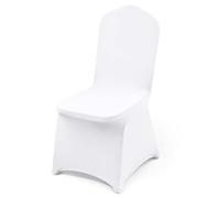 VEVOR Fundas Elásticas para Sillas sin Reposabrazos, 50 Piezas, Blanco | Para Decoración de Boda y Banquete, De 94% Poliéster y 6% Elastano, a prueba de arrugas y duraderas, Completamente Cubierta