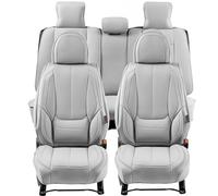 VEVOR Fundas para Asientos Delanteros y Traseros Universales para Asientos de Automóvil, Juego Completo de Asientos, 13 Piezas de Fundas para Asientos de Piel Sintética, para los Autos, Gris