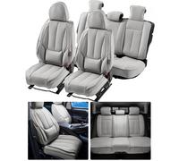 VEVOR Fundas para Asientos Delanteros y Traseros Universales para Asientos de Automóvil, Juego Completo de Asientos, 13 Piezas de Fundas para Asientos de Piel Sintética, para los Autos, Gris