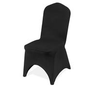 VEVOR Fundas para Sillas de Boda 50 Piezas Cubiertas para Sillas Negras de Lycra Sillas Sin Brazos Poliéster y Elastano Frente Arqueado Elástico Decoración de Celebración