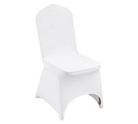 VEVOR Fundas para Sillas de Boda para Altura de Silla de 89-98 cm, Cubiertas para Sillas Blancas 50 Piezas, Fundas de Sillas de Licra sin Brazos Poliéster y Elástico, Fiesta Celebración Decoración