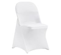VEVOR Fundas para Sillas Plegables de Elastano Elástico, Fundas para Sillas Universales, Fundas Protectoras Lavables Extraíbles para Bodas, Banquetes, Fiestas 400 x 420 x 770 mm(100 Piezas Blanco)