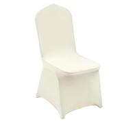 VEVOR Fundas para Sillas Plegables de Spandex Elástico, Funda para Silla Ajustable Universal, Fundas Protectoras Lavables Extraíbles, para Bodas, Vacaciones, Banquetes(50 Piezas Blanco Marfil)