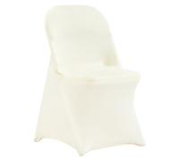 VEVOR Fundas para Sillas Plegables de Spandex Elástico, Funda para Silla Ajustable Universal, Fundas Protectoras Lavables Extraíbles, para Bodas, Vacaciones, Banquetes, 50 Unidades Blanco Marfil