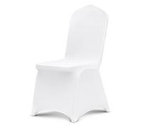 VEVOR Fundas Sillas de Comedor 105 Piezas, Funda para Sillones Elástica de Poliéster y Elastano, para Sillas de hasta 51x45x95 cm, Tela Suave y Transpirable, para Boda, Fiestas, Banquetes, Blanco