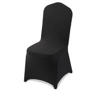 VEVOR Fundas Sillas de Comedor 150 Piezas, Funda para Sillones Elástica de Poliéster y Elastano, para Sillas de hasta 51 x 45 x 95 cm, Tela Suave y Transpirable, para Boda, Fiestas, Banquetes, Negro