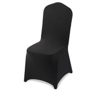 VEVOR Fundas Sillas de Comedor 150 Piezas, Funda para Sillones Elástica de Poliéster y Elastano, para Sillas de Hasta 51 x 45 x 95 cm, Tela Suave y Transpirable, para Boda, Fiestas, Banquetes, Negro