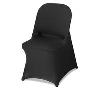 VEVOR Fundas Sillas de Comedor 150 Piezas, Funda para Sillones Elástica de Poliéster y Elastano, para Sillas de Hasta 45 x 46 x 77 cm, Tela Suave y Transpirable, para Boda, Fiestas, Banquetes, Negro