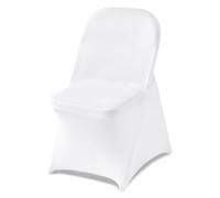 VEVOR Fundas Sillas de Comedor 150 Piezas, Funda para Sillones Elástica de Poliéster y Elastano, para Sillas de Hasta 45x46x77 cm, Tela Suave y Transpirable, para Boda, Fiestas, Banquetes, Blanco