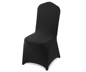 VEVOR Fundas Sillas de Comedor 150 Piezas, Funda para Sillones Elástica de Poliéster y Elastano, para Sillas de hasta 51 x 45 x 95 cm, Tela Suave y Transpirable, para Boda, Fiestas, Banquetes, Negro