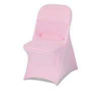 VEVOR Fundas Sillas de Comedor 50 Piezas, Funda para Sillones Elástica de Poliéster y Elastano, para Sillas de Hasta 45 x 46 x 77 cm, Tela Suave y Transpirable, para Boda, Fiestas, Banquetes, Rosa