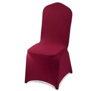 VEVOR Fundas Sillas de Comedor 50 Piezas, Funda para Sillones Elástica de Poliéster y Elastano, para Sillas de hasta 51 x 45 x 95 cm, Tela Suave y Transpirable, para Boda, Fiestas, Banquetes, Burdeos