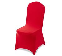 VEVOR Fundas Sillas de Comedor 50 Piezas, Funda para Sillones Elástica de Poliéster y Elastano, para Sillas de hasta 51 x 45 x 95 cm, Tela Suave y Transpirable, para Boda, Fiestas, Banquetes, Rojo
