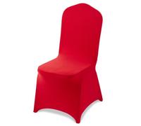 VEVOR Fundas Sillas de Comedor 50 Piezas, Funda para Sillones Elástica de Poliéster y Elastano, para Sillas de hasta 51 x 45 x 95 cm, Tela Suave y Transpirable, para Boda, Fiestas, Banquetes, Rojo