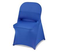 VEVOR Fundas Sillas de Comedor 50 Piezas, Funda para Sillones Elástica de Poliéster y Elastano, para Sillas de hasta 45 x 46 x 77 cm, Tela Suave y Transpirable, para Boda, Fiestas, Banquetes, Azul