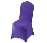 VEVOR Fundas Sillas de Comedor 50 Piezas, Funda para Sillones Elástica de Poliéster y Elastano, para Sillas de hasta 51 x 45 x 95 cm, Tela Suave y Transpirable, para Boda, Fiestas, Banquetes, Púrpura