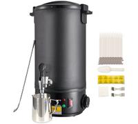 VEVOR Fundidor de Cera Eléctrico de 10 L Gran Capacidad Crisol Cera para Velas 1100 W Pico Máquina de Fusión de Cera Ajuste 30-110 °C de 100 Mechas y Pegatinas para Fabricación de Velas de Jabón