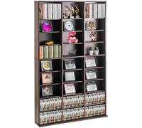 VEVOR Gabinete de Almacenamiento 9 Capas Ajustables para DVD y CD, Café Expreso