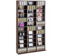 VEVOR Gabinete de Almacenamiento 12 Capas Ajustables para 1080 CD, Café Expreso