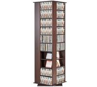 VEVOR Gabinete de almacenamiento multimedia, torre multimedia giratoria, capacidad para hasta 1040 CD, protege y organiza colecciones de música, películas, videojuegos o recuerdos - Espresso