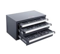 VEVOR Gabinete dispensador de Brocas, gabinete Organizador de Brocas de Tres cajones para 1 mm a 13 mm, gabinete Organizador de Taladro de Acero con Etiquetas, dispensador de Taladro apilable para