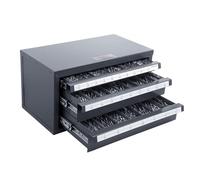 VEVOR Gabinete dispensador de Brocas, gabinete Organizador de Brocas de Tres cajones para la A a la Z, gabinete Organizador de Acero con Etiquetas, dispensador de Taladro apilable para Almacenamiento
