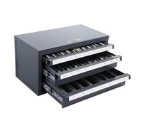 VEVOR Gabinete dispensador de Molino Final, gabinete Organizador de Molinos de Extremo de Tres cajones para 1/8 a 1 Pulgada, gabinete Organizador de Molino de Extremo de Acero con Etiquetas, 29