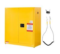 VEVOR Gabinete para Materiales Inflamables, Gabinete Ignífugo 109,2 x 46 x 118 cm de 110 L de Acero Laminado en Frío y Galvanizado con Estante Ajustable para Uso Comercial y Doméstico, Amarillo