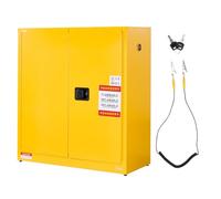 VEVOR Gabinete para Materiales Inflamables, Gabinete Ignífugo 109,2 x 46 x 118 cm de 110 L de Acero Laminado en Frío y Galvanizado con Estante Ajustable para Uso Comercial y Doméstico, Amarillo