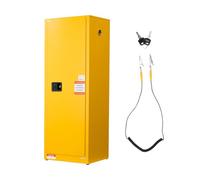 VEVOR Gabinete para Materiales Inflamables, Gabinete Ignífugo 59 x 46 x 165,1 cm de 87,06 L de Acero Laminado en Frío y Galvanizado con Estante Ajustable para Uso Comercial/Doméstico, Amarillo
