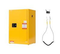 VEVOR Gabinete para Materiales Inflamables, Gabinete Ignífugo 59 x 46 x 90 cm de 49,21 L de Acero Laminado en Frío y Galvanizado con Estante Ajustable para Uso Comercial/Doméstico, Amarillo