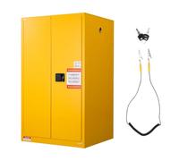 VEVOR Gabinete para Materiales Inflamables, Gabinete Ignífugo 96,4 x 86,4 x 165,1 cm de 246 L de Acero Laminado en Frío y Galvanizado con Estante Ajustable para Uso Comercial/Doméstico, Amarillo
