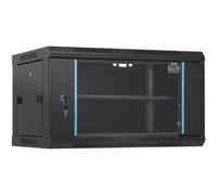 VEVOR Gabinete para Servidor de Red Montaje en Pared 6U Profundidad 39 cm Gabinete en Rack para Servidores con Paneles Laterales de Puerta de Vidrio con Cerradura para Equipos de TI Dispositivos A/V