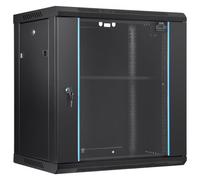 VEVOR Gabinete para servidor de red montaje en pared de 12U, 39,4cm/15,5" gabinete en rack para servidores 200 lbs con paneles laterales de puerta de vidrio con cerradura para equipos de TI, dispositi